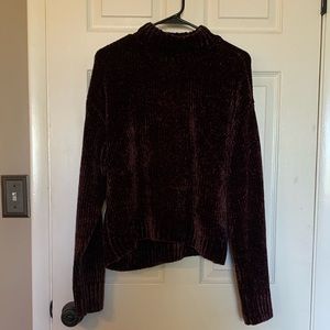 Chenille mock-neck sweater